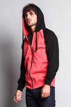 Men's Contrasting Zip Up Hoodie