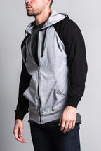 Men's Contrasting Zip Up Hoodie