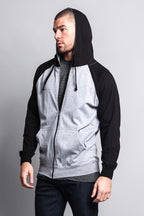 Men's Contrasting Zip Up Hoodie
