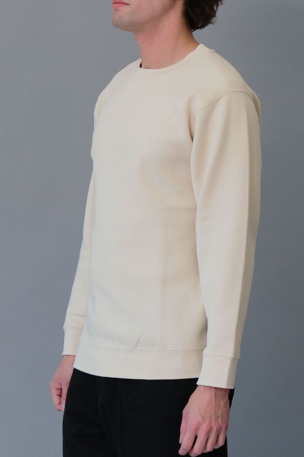 Basic Solid Crew-Neck Sweatshirt