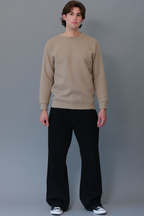 Basic Solid Crew-Neck Sweatshirt