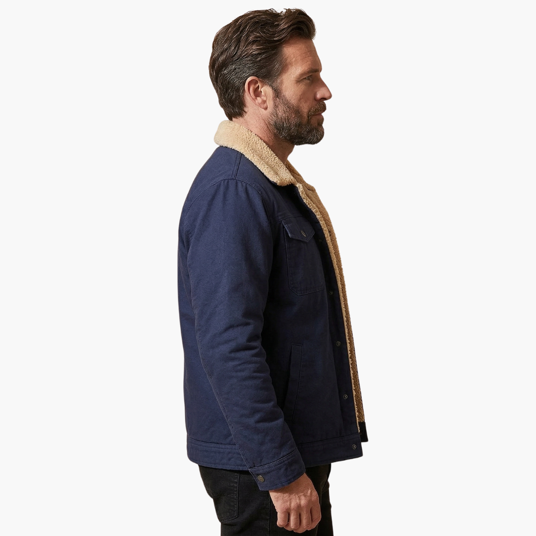 Men's Sherpa Button-Up Jacket – Fleece