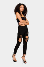 Destroyed High Rise Skinny Jeans