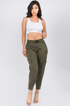High Waist Cargo Pants with Belt