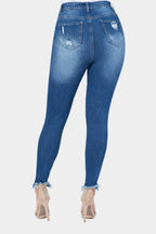 Distressed High Rise Skinny Jeans