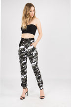 Essential High Waist Camo Cargo Joggers