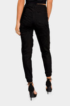 High Rise Cargo Denim Joggers