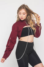 Cropped Shirt Jacket with Chains