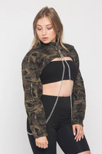 Cropped Shirt Jacket with Chains
