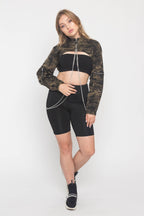 Cropped Shirt Jacket with Chains