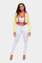 Distressed Layered Hoodie Denim Jacket