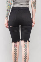 Double Sided Distressed Bermuda Shorts