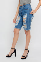 Double Sided Distressed Shorts