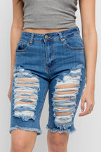 Double Sided Distressed Shorts