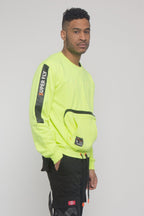 Buckled Front Pocket Pullover Crewneck