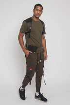 Buckled T-Shirt and Jogger Techwear Set