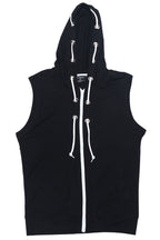 Eyelet Sleeveless Contrast Hoodie