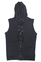 Eyelet Sleeveless Contrast Hoodie