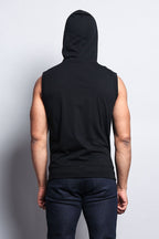 Eyelet Sleeveless Contrast Hoodie