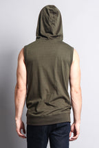Eyelet Sleeveless Contrast Hoodie
