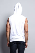 Eyelet Sleeveless Contrast Hoodie