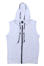 Eyelet Sleeveless Contrast Hoodie