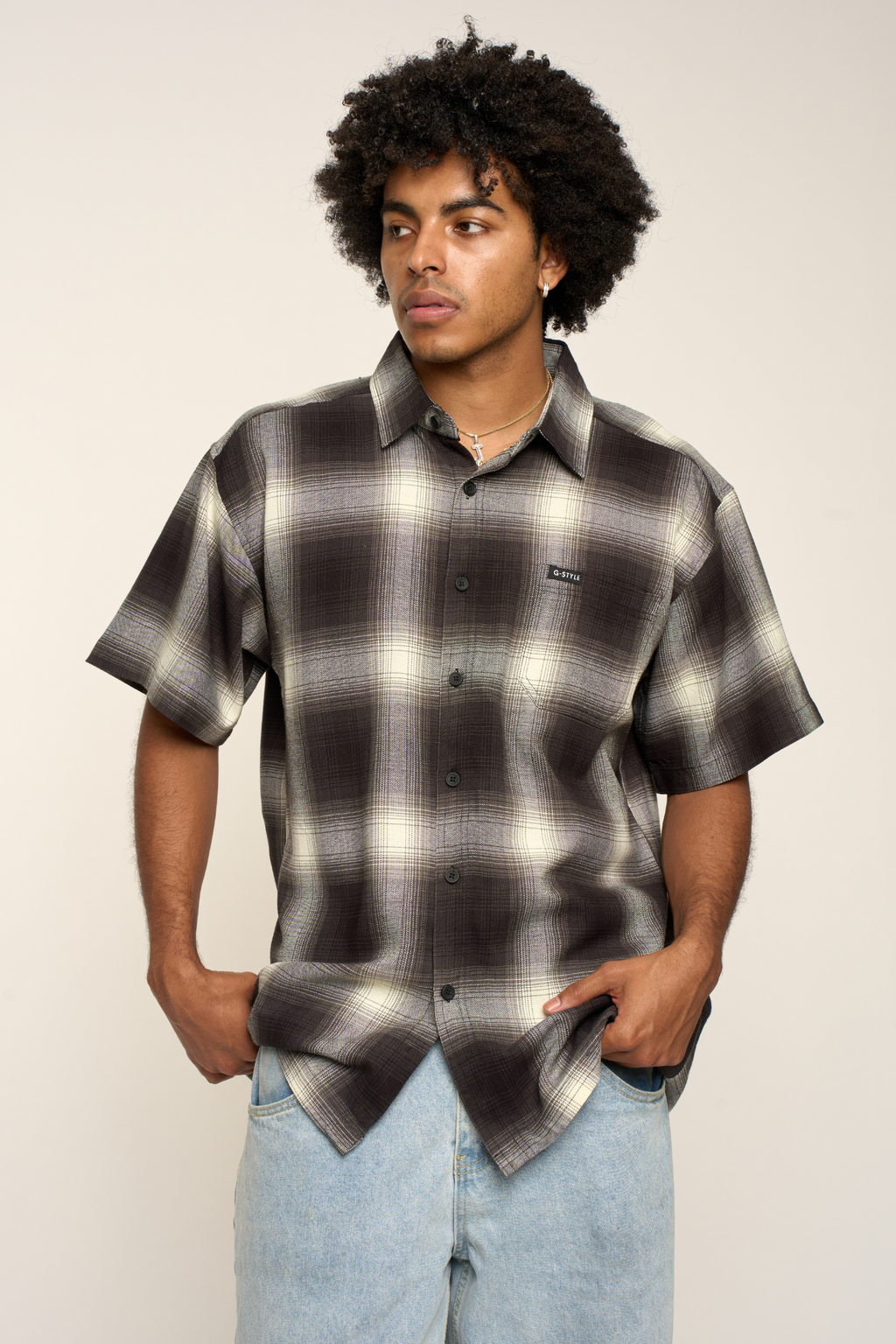 Plaid Short Sleeve Button Up Shirt