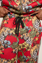 G Striped Floral Tiger Track Suit Set