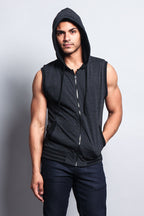 Lightweight Sleeveless Contrast Hoodie