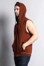 Lightweight Sleeveless Contrast Hoodie