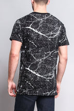 Metallic American Flag Marble Print T-Shirt