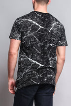 Metallic American Flag Marble Print T-Shirt
