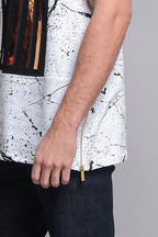 Metallic American Flag Marble Print T-Shirt