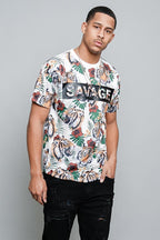 3D Savage Tiger Print T-Shirt