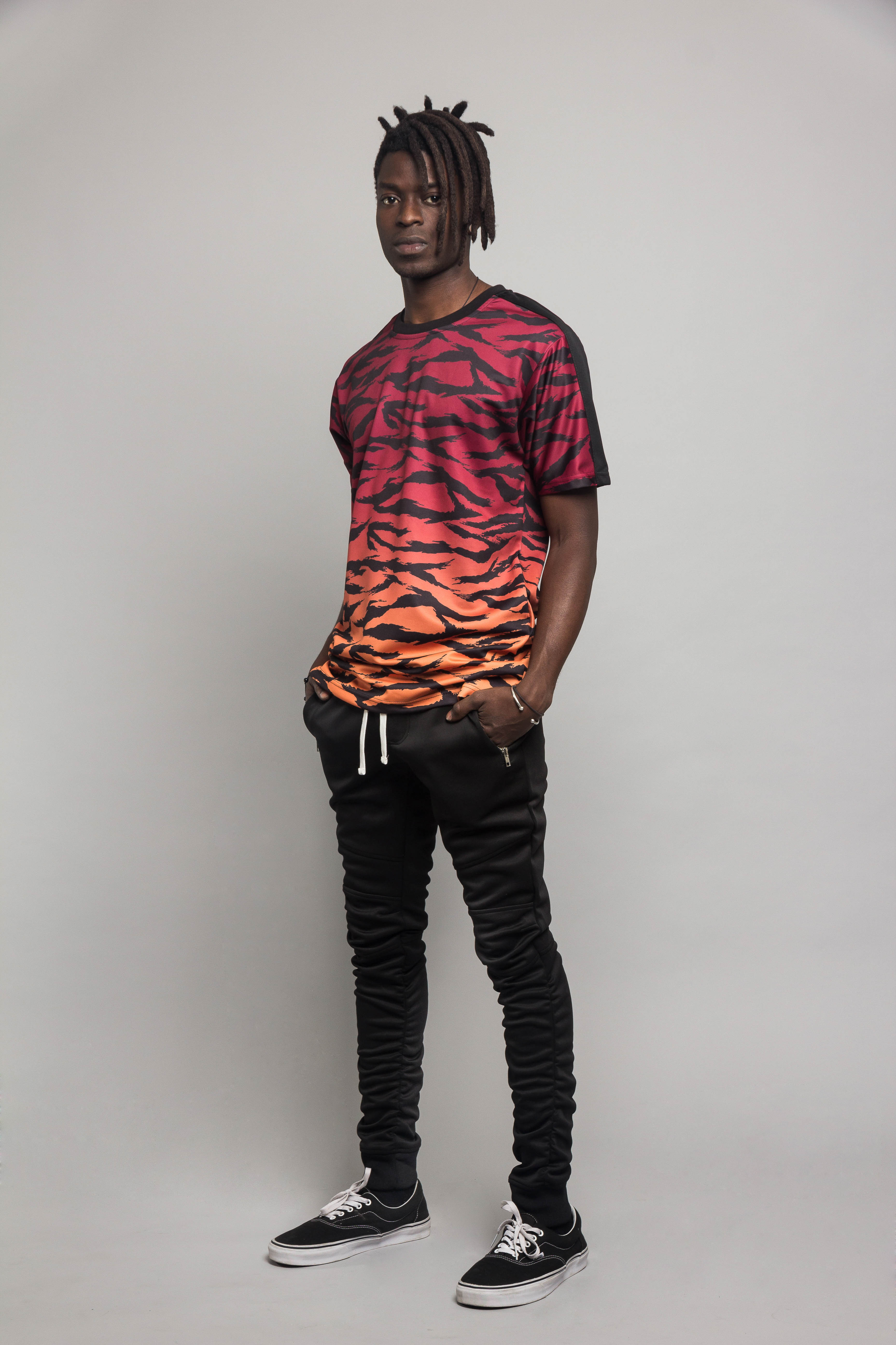 Dip Dye Gradient Tiger T-Shirt