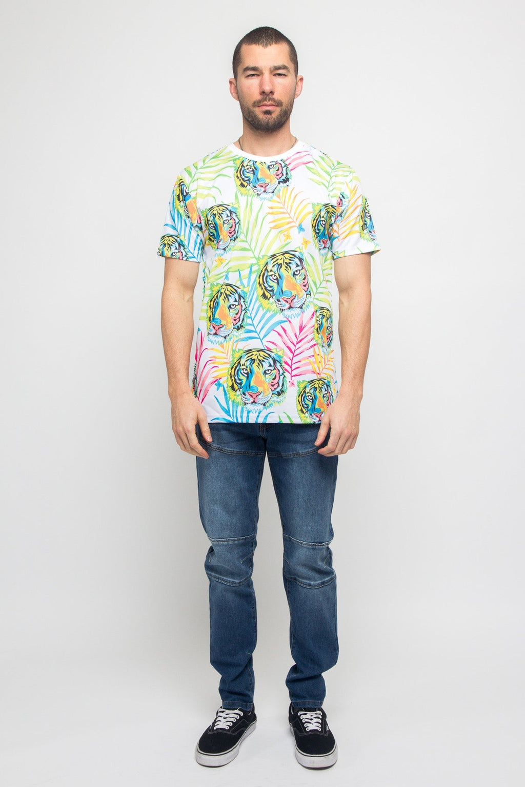Colorful Floral Tiger T-Shirt