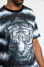 Horizontal Stripe Dyed Tiger T-Shirt