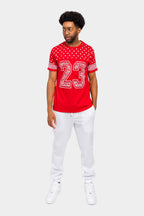 Number 23 Bandana Paisley Print T-Shirt