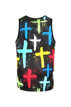 Men's Cross Paint Splatter Tank Top