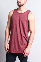 Basic Long Length Curved Hem Tank Top