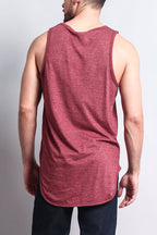 Basic Long Length Curved Hem Tank Top