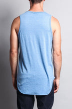 Basic Long Length Curved Hem Tank Top