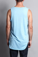 Basic Long Length Curved Hem Tank Top