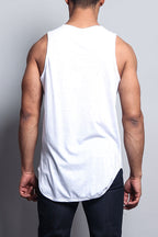 Basic Long Length Curved Hem Tank Top