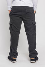 Victorious Men's Solid Fleece Heavyweight Cargo Sweat Pants