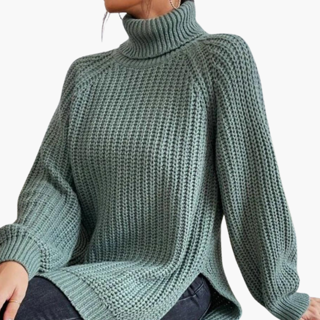 Women's Loose Fit Turtleneck Sweater – Oversized