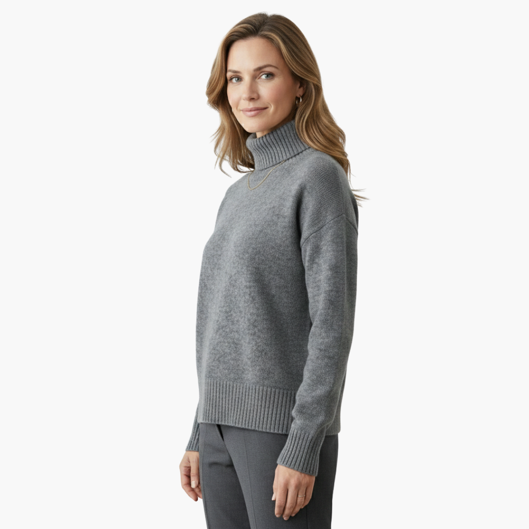 Women's Ribbed Turtleneck Sweater – Slim Fit