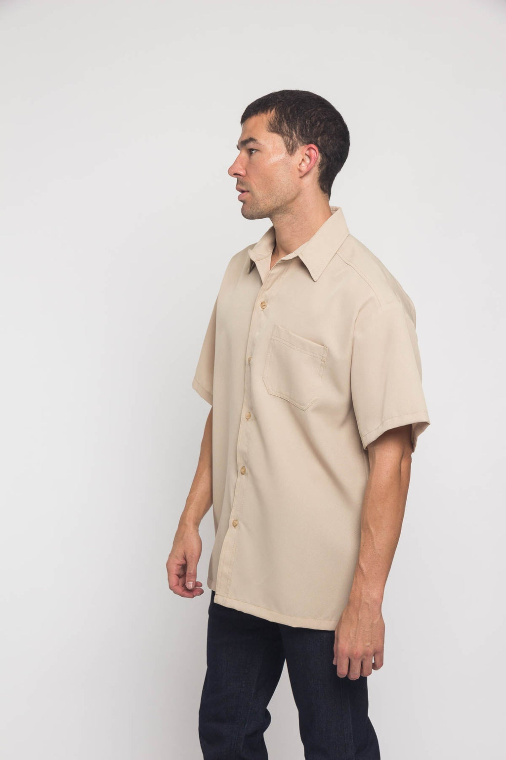 Western Casual Solid Short Sleeve Button Up Shirt