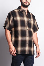 Western Casual Plaid Short Sleeve Button Up Shirt