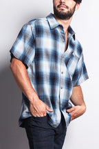 Western Casual Plaid Short Sleeve Button Up Shirt